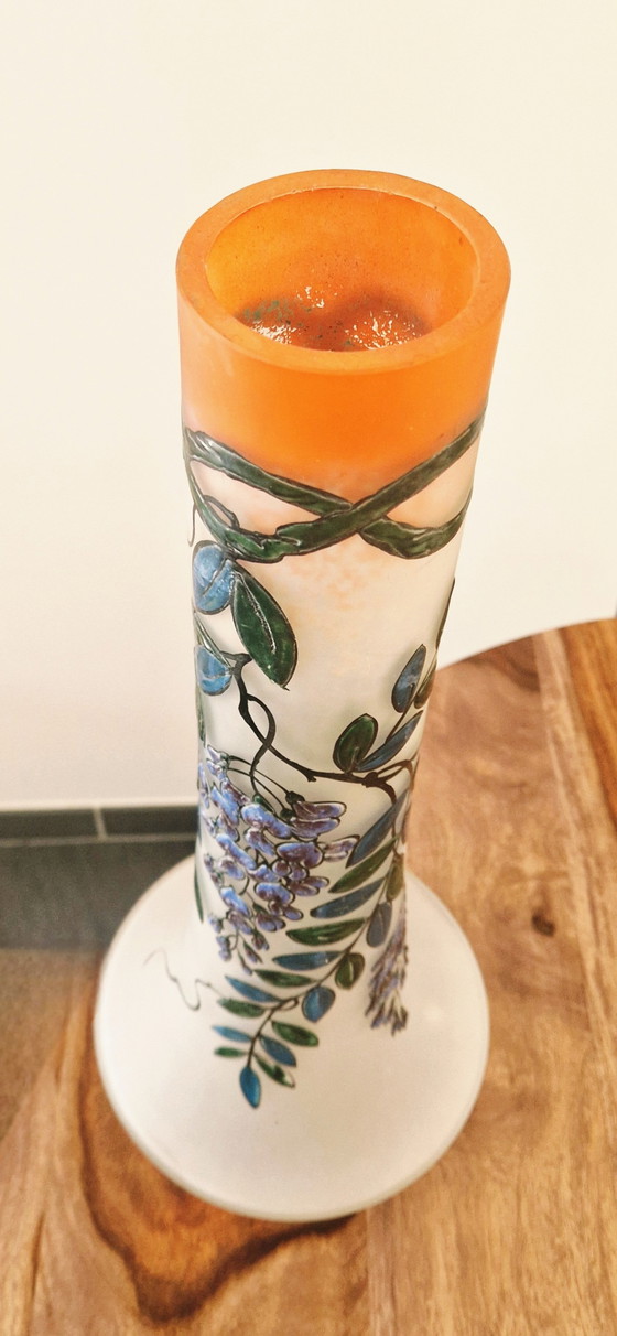 Image 1 of Art Deco Vase signiert Glashütte LEUNE- Auguste HEILIGENSTEIN- 1920