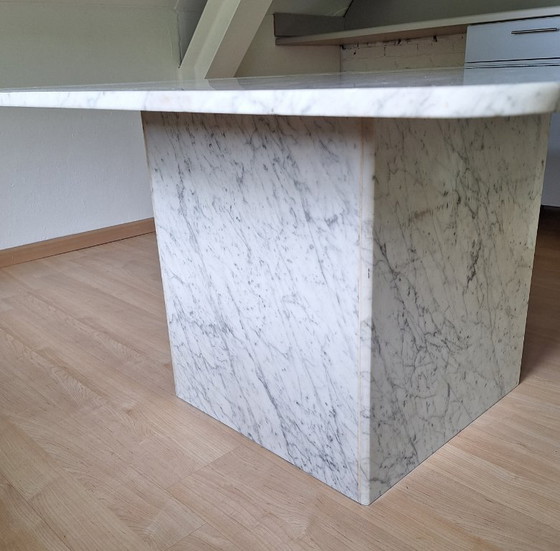 Image 1 of Carrara marble vintage dining table