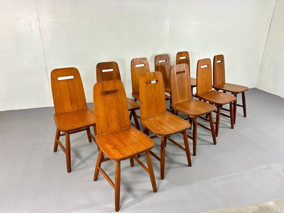 Image 1 of Vintage Scandinavian Brutalist chair style of Eero Aarnio Wooden mid century Danish design