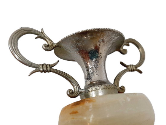 Image 1 of Vintage small decorative amphora with onyx