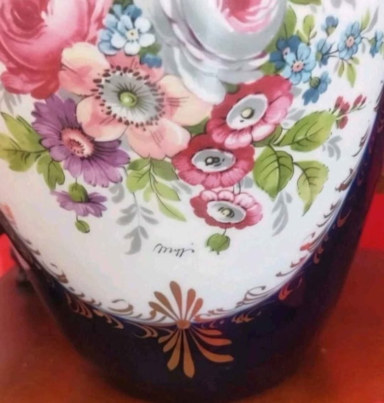 Image 1 of Cobalt blue Limoges porcelain vase