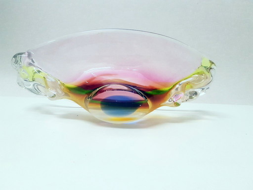 Bowl /Hand free blown glass / Josef Rozinek 