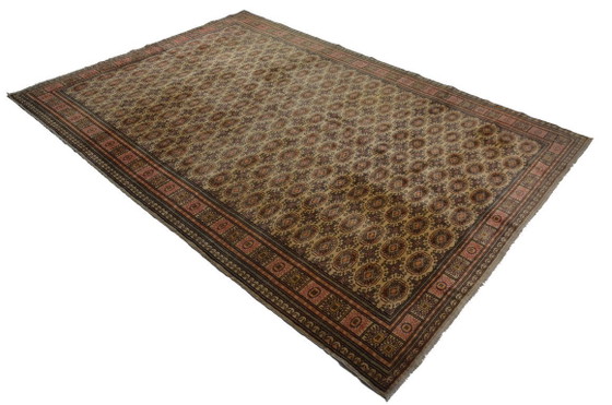 Image 1 of Large Vintage Kayseri Rug – Fine Handknotted Turkish Wool Carpet With Dense Geometric Pattern 354 x 244 cm