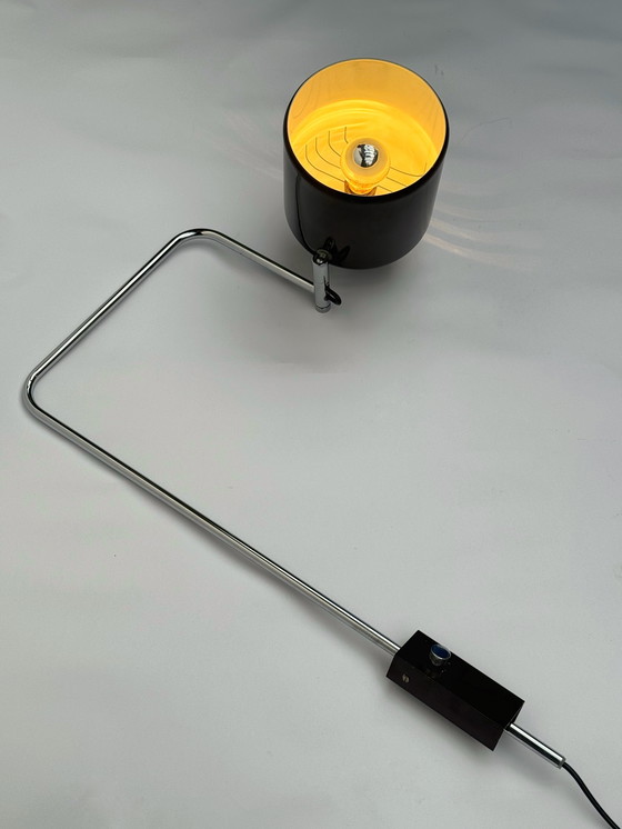 Image 1 of Anvia Herda Wandleuchte im Mid-Century-Stil aus Braun und Chrom