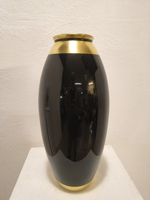 Bernardaud Limoges Vase, Black and Gold Porcelain – vazen