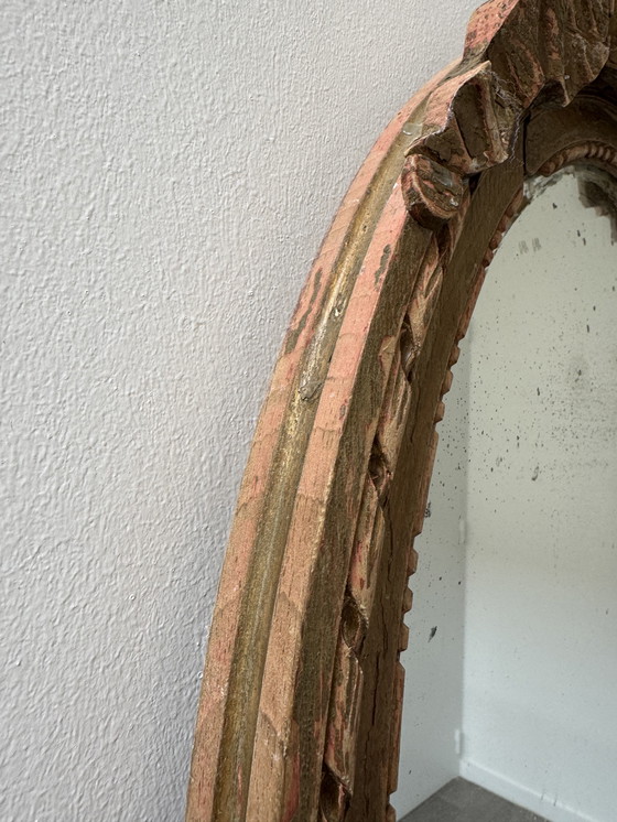 Image 1 of Antique Louis XVI Oval Knot Mirror