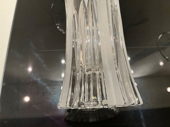 Zwei Kristallvasen, Transparent, Vintage (Foto 4 von 8)