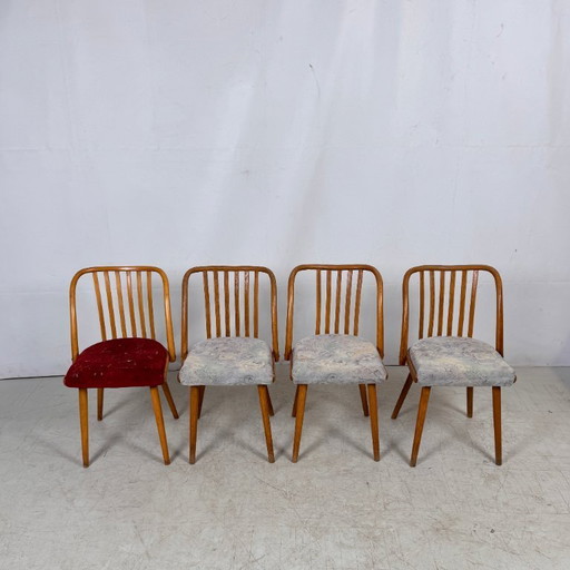 Jitona Tsjechoslowaakse eetkamerstoelen, jaren 60 – set van 4