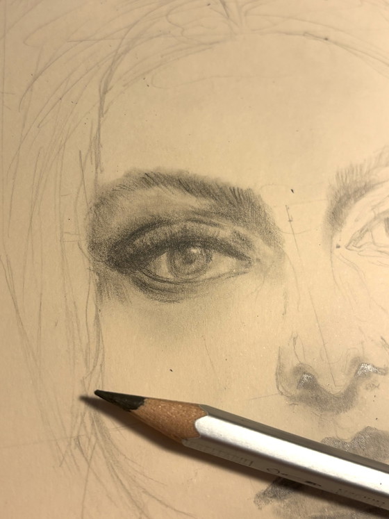 Charcoal Drawing of Sophia Loren Inspired by 1960s Aesthetics – Paintings & Drawings, Paper (photo 3 of 5)