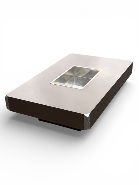 Image 1 of Mesa de centro "Alveo" de Willy Rizzo en laca chocolate para Mario Sabot