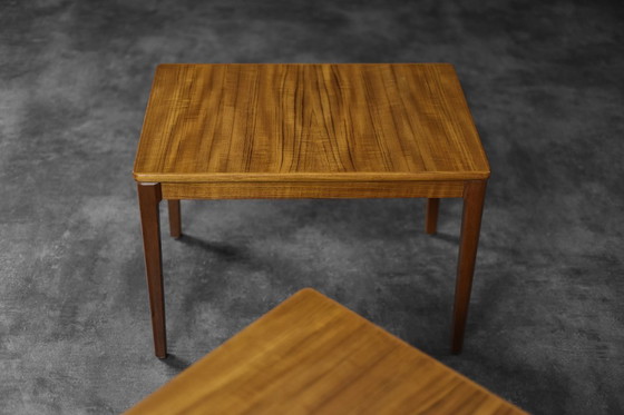 Image 1 of Vintage Mid-Century Scandinavian Modern Brown Teak Side Tables by Albert Larsson for Alberts Tibro, 1960s, Set of 2