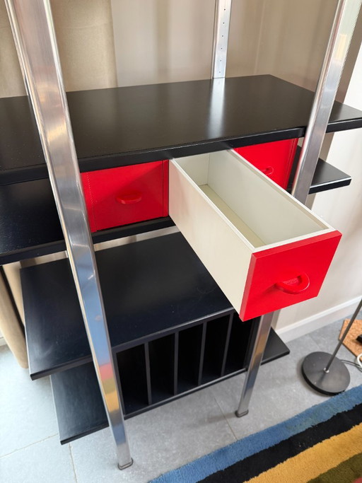 Mid Century Postmodern Interlübke Duo Wall cabinet – wandkast, Metal, Wood (photo 2 of 12)