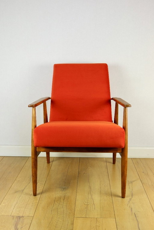 Poltrona Lis Orange Lounge di Henryk Lis, anni '70