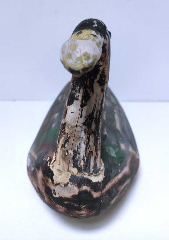 Image 1 of canard appelant bois patiné vintage