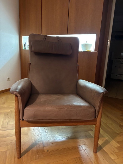 Armchair by Arne Hovmand-Olsen for France & Søn – fauteuils, Leather, Wood
