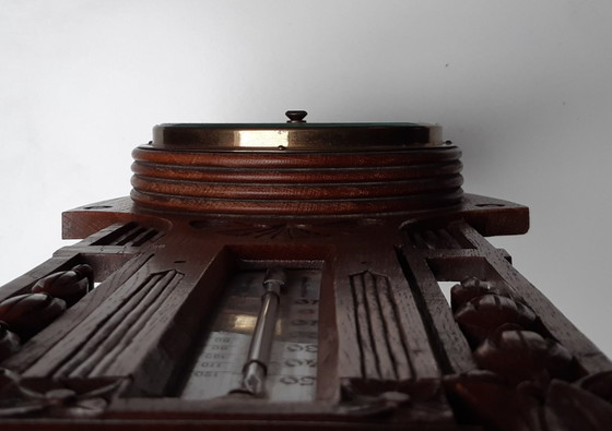 Stazione meteorologica barometro Art Nouveau/Art Deco – Karel van Buren, Vetro, Legno (photo 19 of 21)