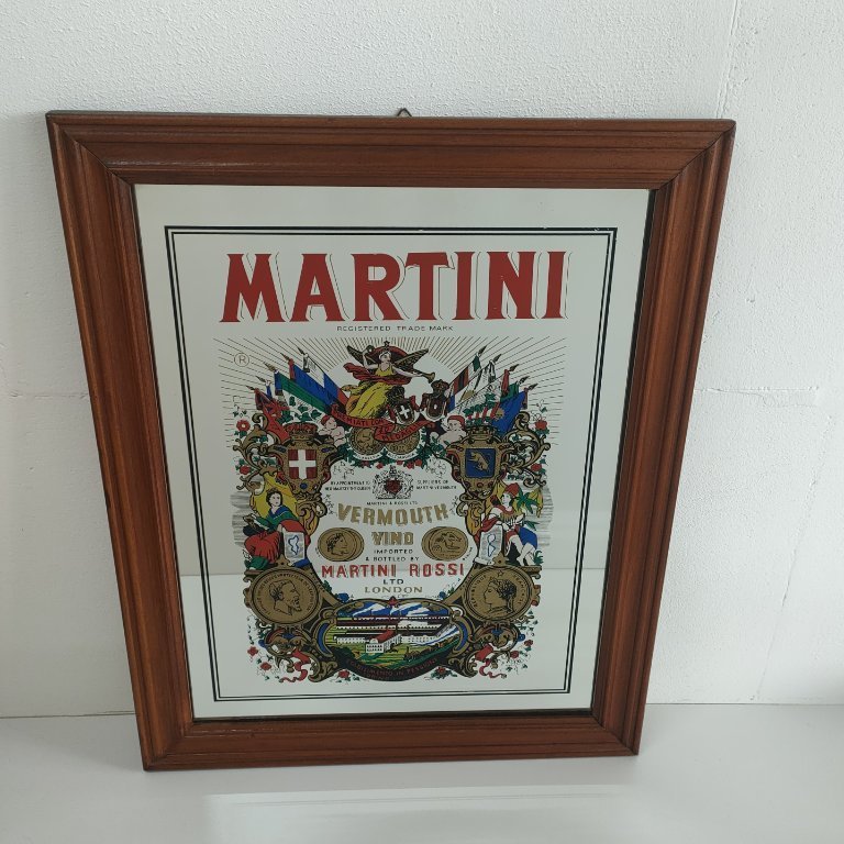 MARTINI VINO VERMOUTH パブミラー アンティーク Vintage Martini pub mirror wall decoration (mirror) | €129 | Whoppah