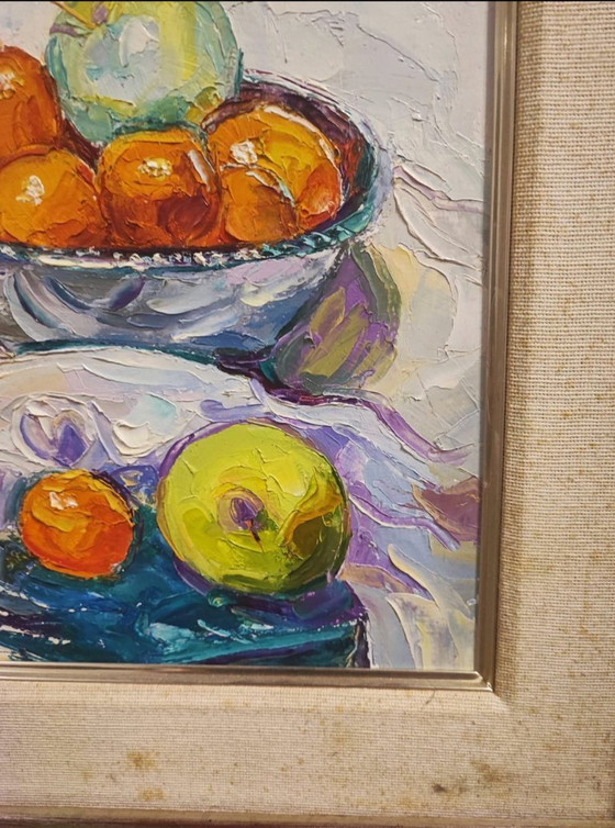 Image 1 of Oil on canvas Still Life with Porcelain Doll - Impressionist School 20th Century - Art and Decoration