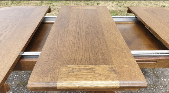 Image 1 of Bannink jugendstil eiken eetkamer tafel uitschuifbare 