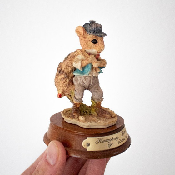 Image 1 of Figurine de loir Humphrey vintage de 1989 par Leonardo, souris du village Little Nook