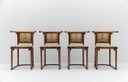 Set di 4 sedie a forma di pipistrello di Josef Hoffmann per Wittmann