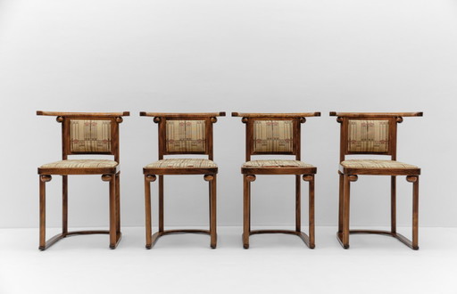 Conjunto de 4 sillas murciélago de Josef Hoffmann para Wittmann