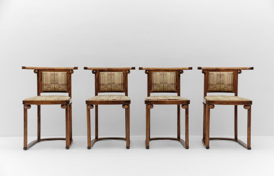 Image 1 of Ensemble de 4 chaises chauve-souris de Josef Hoffmann pour Wittmann