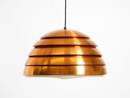 Lampe à suspension originale à lattes de cuivre des années 1960 par Hans-Agne Jakobsson pour Markaryd. Fabriqué en Suède