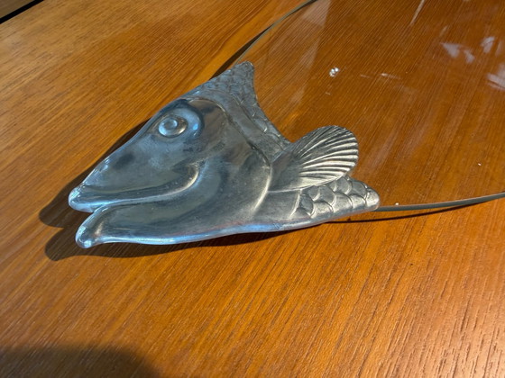 Plateau poisson vintage en verre par BMF Fritz Nagel, Accessoires de table, Métal, Argenté (photo 2 sur 9)