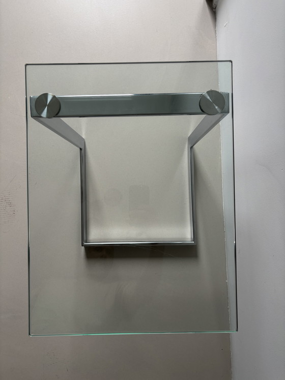 Image 1 of Postmodern “Gebra” Floating Glass Side Table German