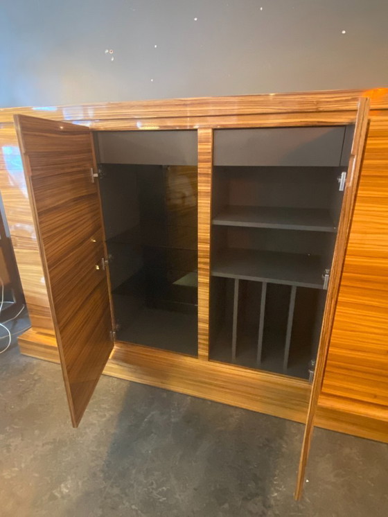 Image 1 of Unique wall unit in zebrano wood