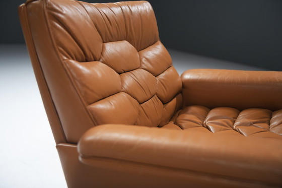 Image 1 of Schitterende DS-P lederen draaistoelen van Robert Haussmann - De Sede Swiss