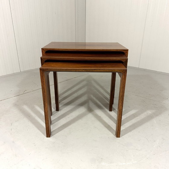 Image 1 of Wilhelm Renz Beistelltische aus Palisanderholz, 1960er Jahre