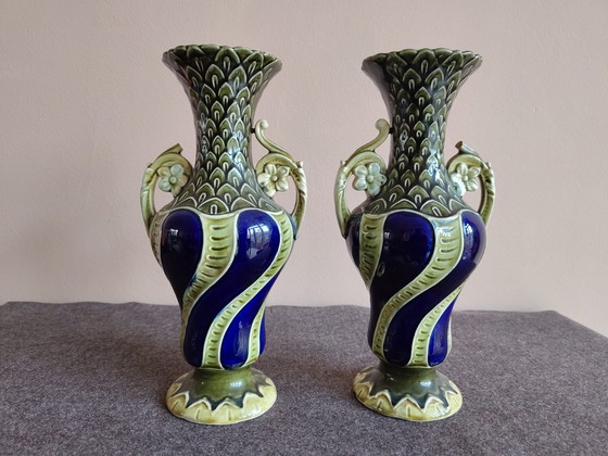 Image 1 of Gustave de Bruyn vases and bowl