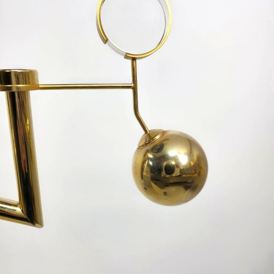 Image 1 of Lampada a sospensione unica in stile Memphis degli anni '80 in ottone alogeno