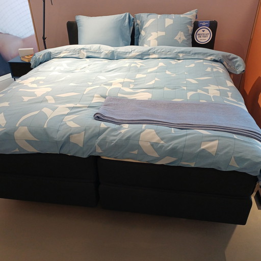 Ressort boxspring Auping Original aspect cuir marine