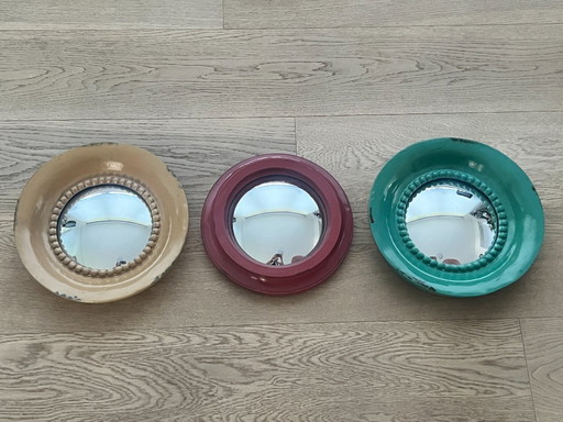 Multicolor Wall Mirror Set of 3