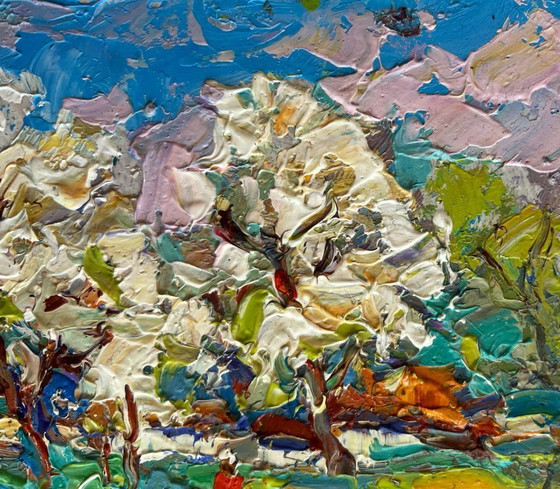 Image 1 of Original Oil Painting Spring Trees Landscape Spring has come