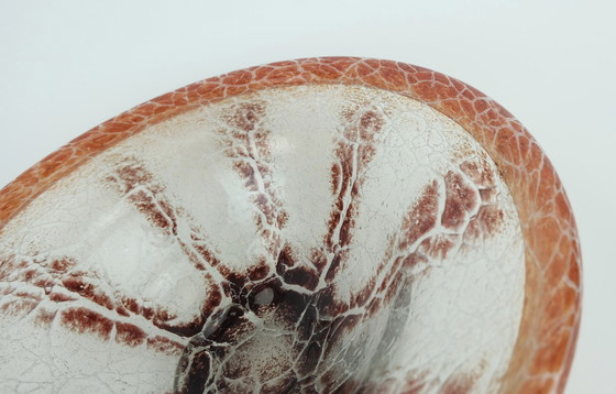 Image 1 of Ciotola in vetro Art Deco Ikora di WMF Karl Wiedmann, anni &#39;30, arancione e rosso scuro