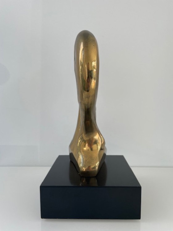 Image 1 of Sculpture en laiton « Le Couple » sur piédestal – 28,5 cm