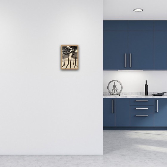 Image 1 of Oost-Indische inkt op natuurlijk papier. Formaat 30x21 cm.