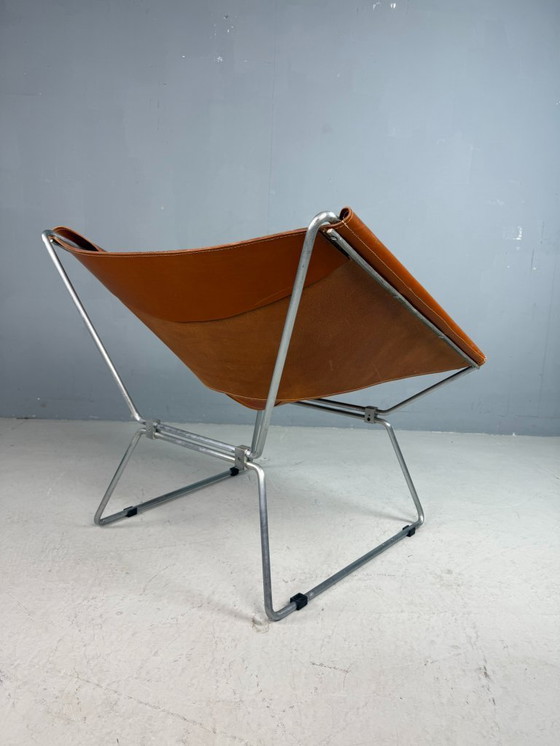 Image 1 of Poltrona in pelle cognac AP-14 di Pierre Paulin per A. Polak, 1955