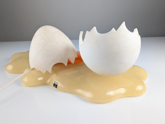 Marco Ricciardi Broken Egg Alabaster Table Lamp Sculpture, Italy, 1980s – Metal, Plastic (photo 11 of 21)