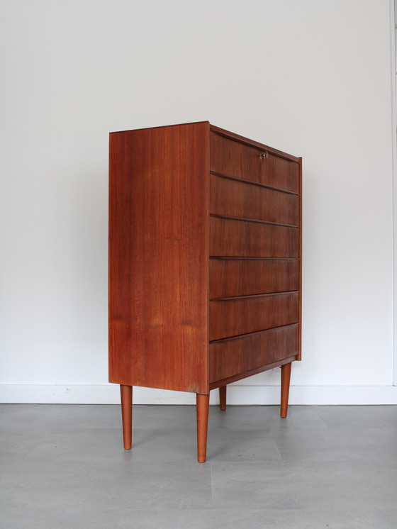 Cassettiera vintage danese in teak, alta! – Cassettiere, Wood (photo 5 of 10)