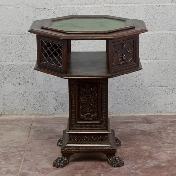 Late 19th Century Maggini Revolving Occasional Table with Removable Glass Top, Coffee tables, Wood, Brown (photo 6 of 20)