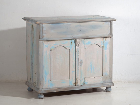 Antique blue patina shop counter (c.1940) #81 – Display cabinets (photo 26 of 40)