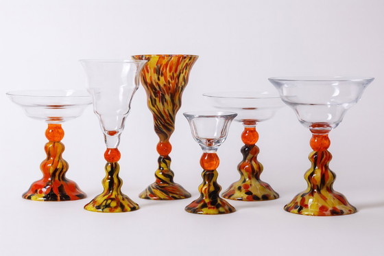 Image 1 of Set di sei bicchieri con stelo vintage, anni '50-'70