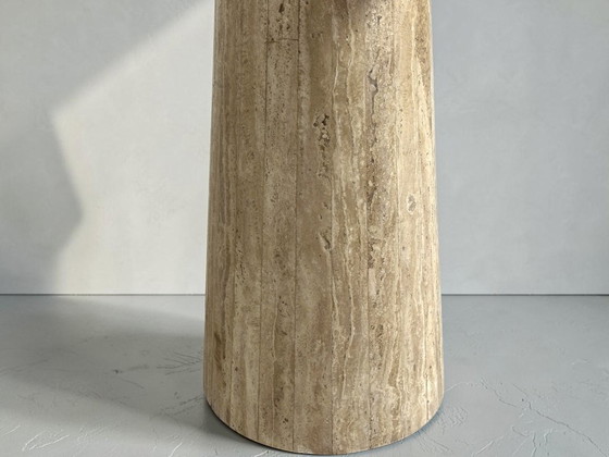 Travertine Bistro Table Eleonora Aime - Round Ø70 - Solid Natural Stone, Dining tables, Beige (photo 6 of 7)