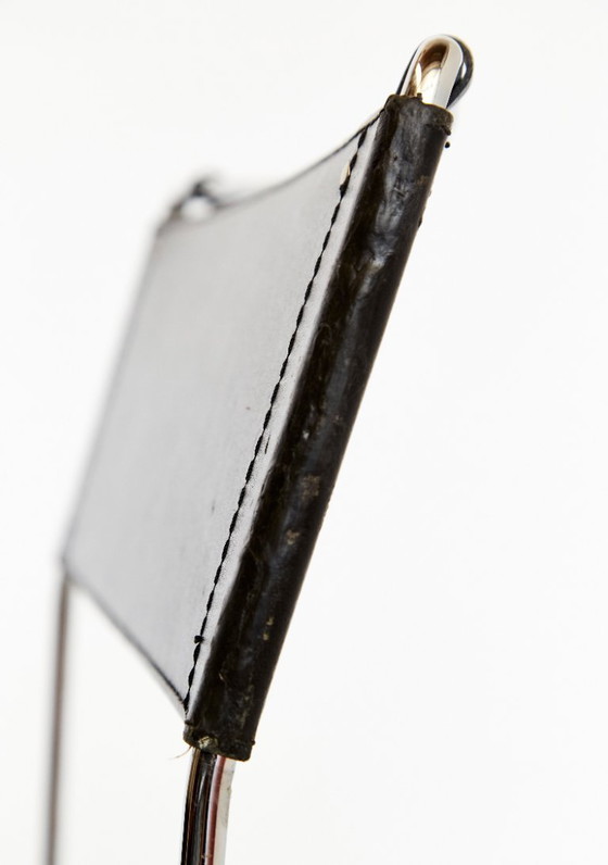 Image 1 of Leder-Esszimmerstühle von Giandomenico Belotti für Alias, 1980er Jahre, 4er-Set