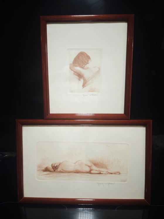 Nu allongé gravure sanguine – Lithographies et sérigraphies, Glass, Paper (photo 15 of 15)